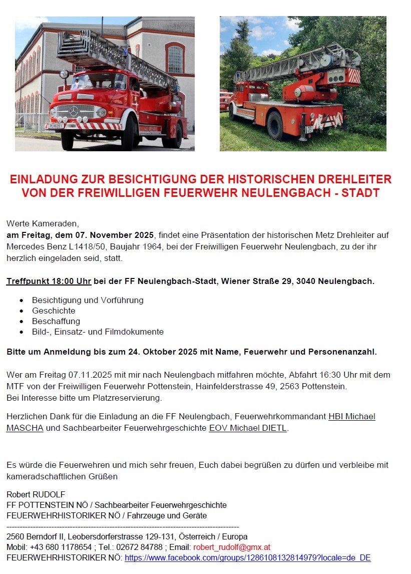 Besichtigung der historischen Drehleiter
