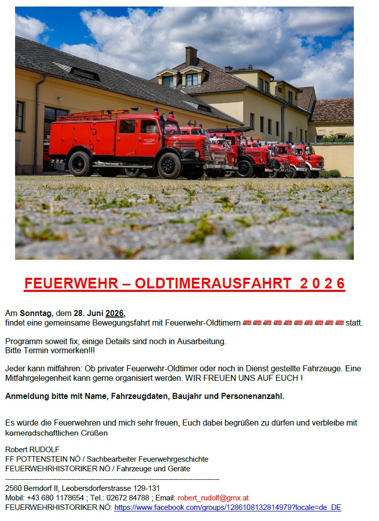 Vorschau Oldtimerausfahrt 2026